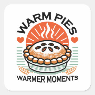 Warm Pies Warmer Moments – Cosy Autumn Design Square Sticker