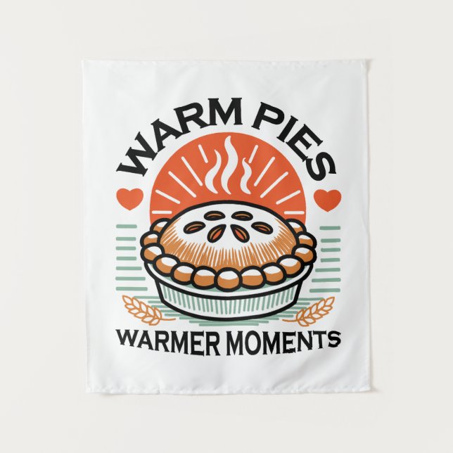 Warm Pies Warmer Moments – Cosy Autumn Design Tapestry (Front)
