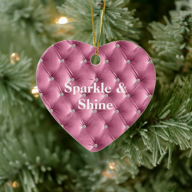 Warm Pink Faux Velvet Ceramic Tree Decoration (Tree)