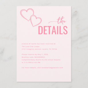 Warm Pink Hearts Details Enclosure Card