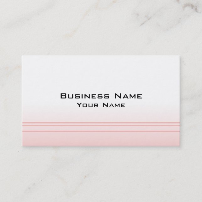 Warm Pink. Simple Elegant Design Business Card (Front)