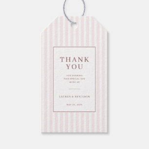 Warm Pink Striped Gratitude Gift Tags