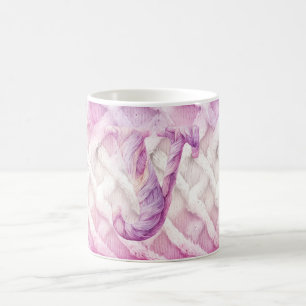 Warm Pink White Purple Letter Y Coffee Mug