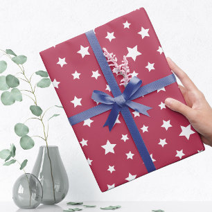 Warm Pink With Star Pattern Wrapping Paper
