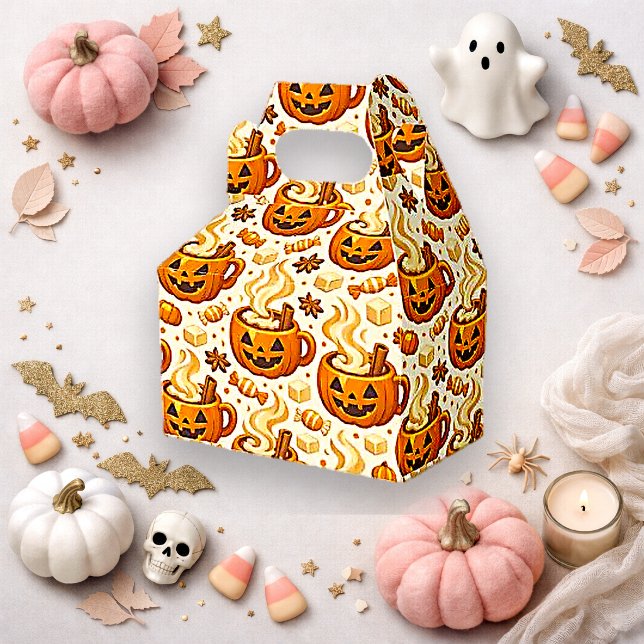 Warm Pumpkin Spice Halloween Pattern Favour Box (Creator Uploaded)
