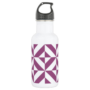 Warm Purple Geometric Deco Cube 532 Ml Water Bottle