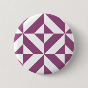 Warm Purple Geometric Deco Cube 6 Cm Round Badge