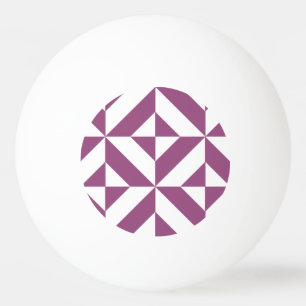 Warm Purple Geometric Deco Cube Ping Pong Ball