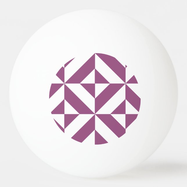 Warm Purple Geometric Deco Cube Ping Pong Ball (Front)
