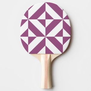 Warm Purple Geometric Deco Cube Ping Pong Paddle