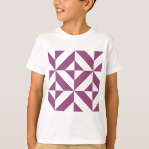 Warm Purple Geometric Deco Cube T-Shirt