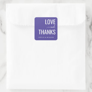 Warm Purple Typographic Greeting Square Sticker