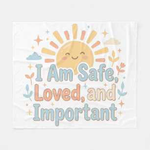 Warm Reassurance Quote for Happy Little Ones Fleece Blanket