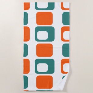 Warm Rectangles  Beach Towel