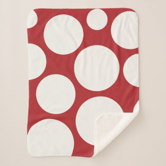 Warm Red and White Polka Dot Blanket