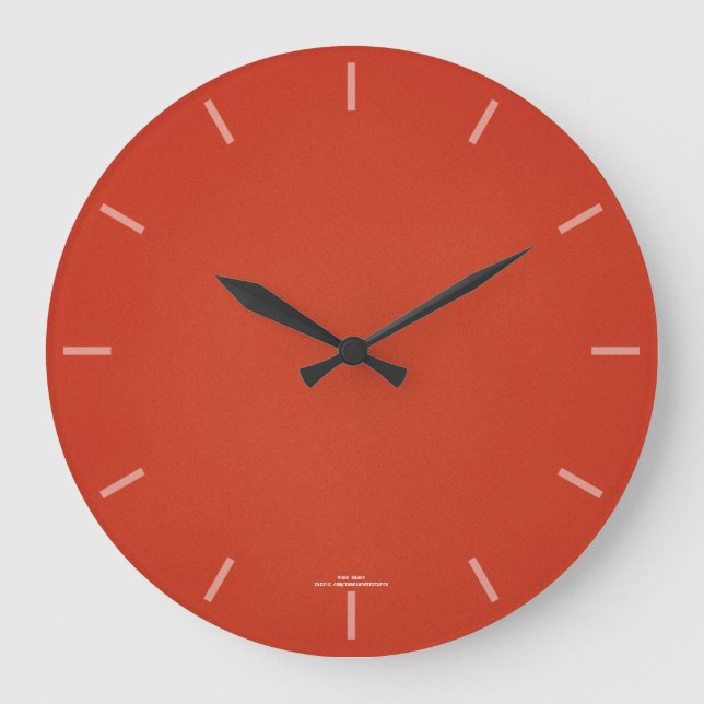 Warm Red Grainy Texture Modern Large Clock (Front)