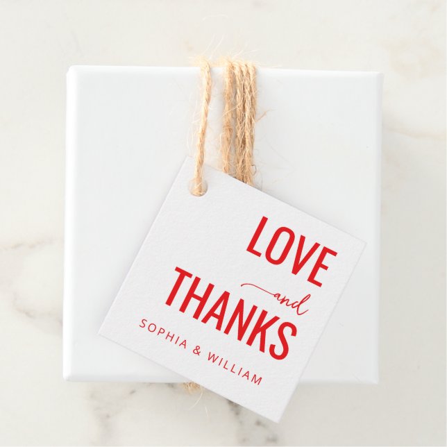 Warm Red Love Thanks Favour Tags (In Situ)
