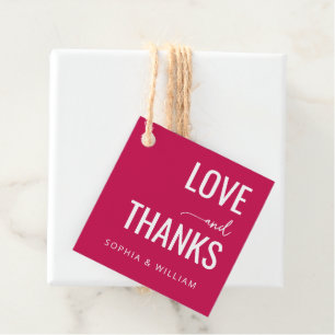 Warm Red Love Thanks Favour Tags