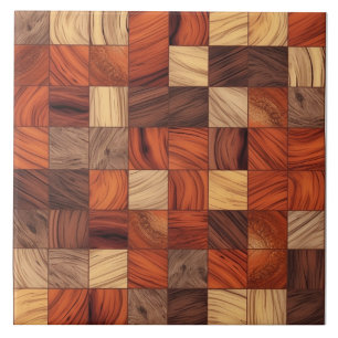 Warm Rosewood Seamless Pattern Ceramic Tile