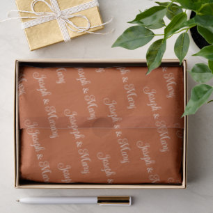 Warm Rust & Cream Script Rustic Fall Boho Wedding Tissue Paper