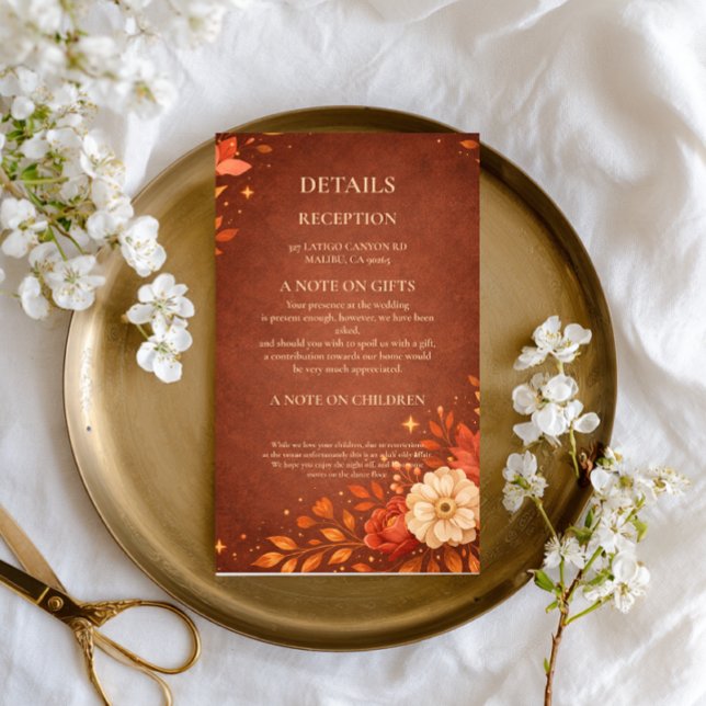 Warm Rustic Floral Information Enclosure Card (Creator Uploaded)