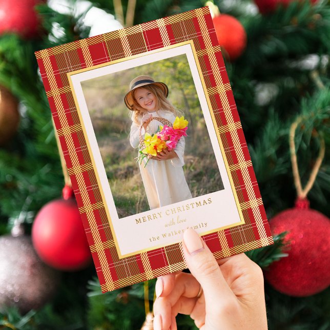 Warm Rustic Red & Gold Plaid Photo (Creator Uploaded)