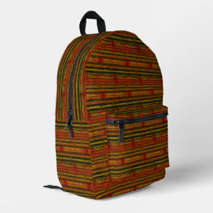 Warm Rustic Textured Stripes Seamless Pattern Printed Backpack