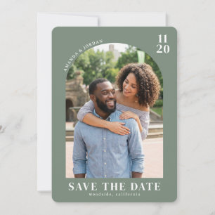 Warm Sage Minimalist Photo Save The Date