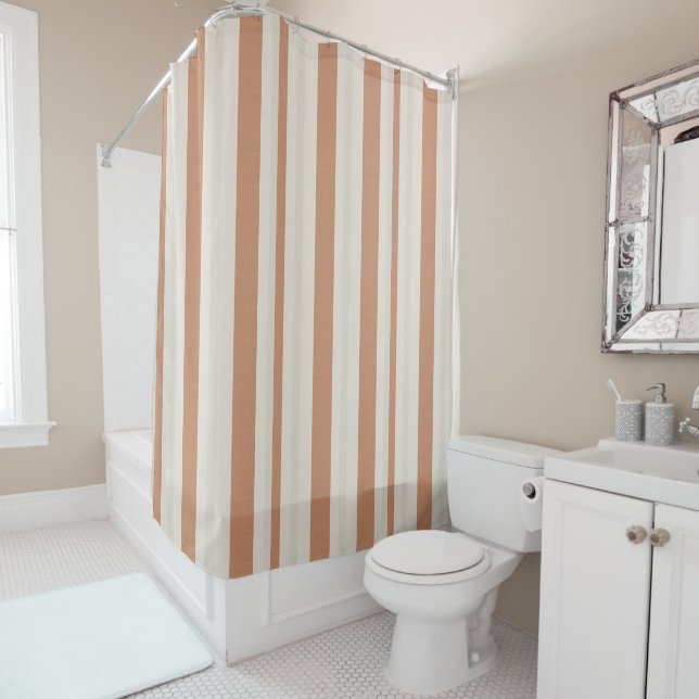 Warm Sand Stripe  Shower Curtain (In Situ)