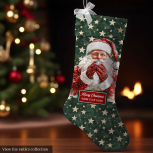 Warm Santa Claus Holiday Stocking Personalized