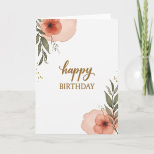 Warm Script Birthday Card