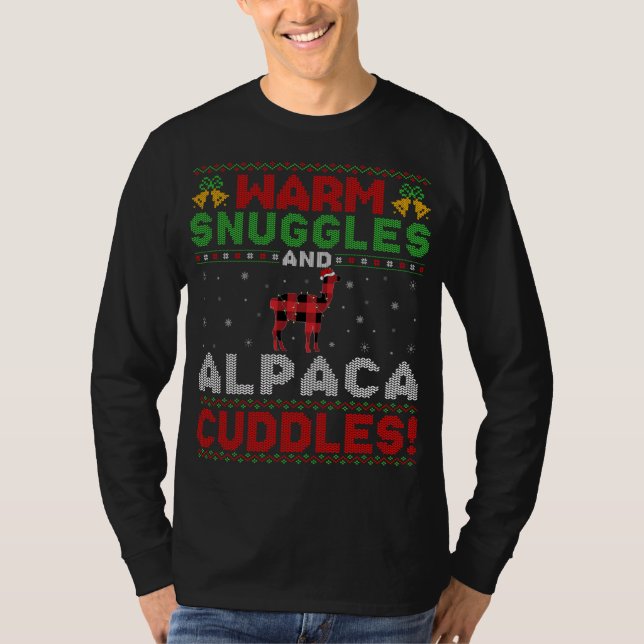 Warm Snuggles And Alpaca Cuddles Ugly Alpaca Chris T-Shirt (Front)