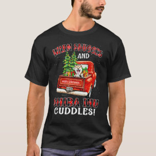Warm Snuggles And Shiba Inu Cuddles Truck Tree Chr T-Shirt