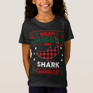 Warm Snuggles Shark Lovers Xmas Ugly Shark Christm T-Shirt
