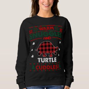 Warm Snuggles Turtle Lover Gifts Xmas Ugly Christm Sweatshirt