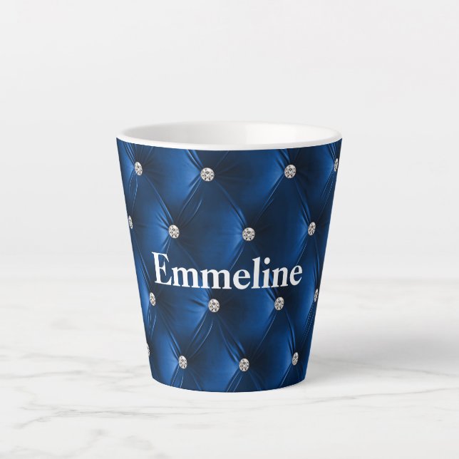 Warm Soft Blue Faux Velvet Latte Mug (Front)