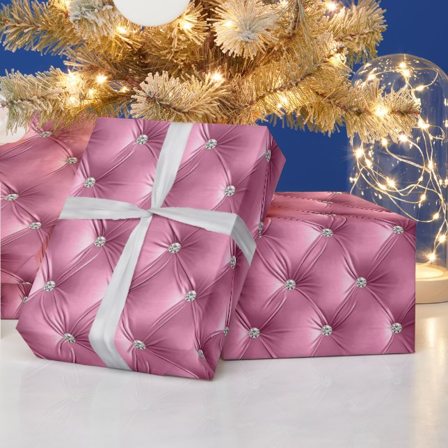 Warm Soft Pink Chic Faux Velvet Wrapping Paper (Holidays)