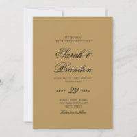 Warm Solid Colour Minimalist Script Wedding