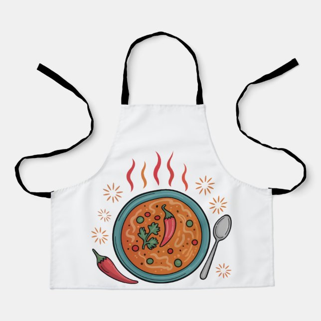 Warm Spicy Curry Food Art Apron (Front)