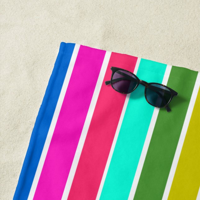 Warm Spring Stripes  Beach Towel (In Situ)