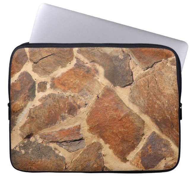 Warm Stonewall Pattern Golden Laptop Sleeve (Front)