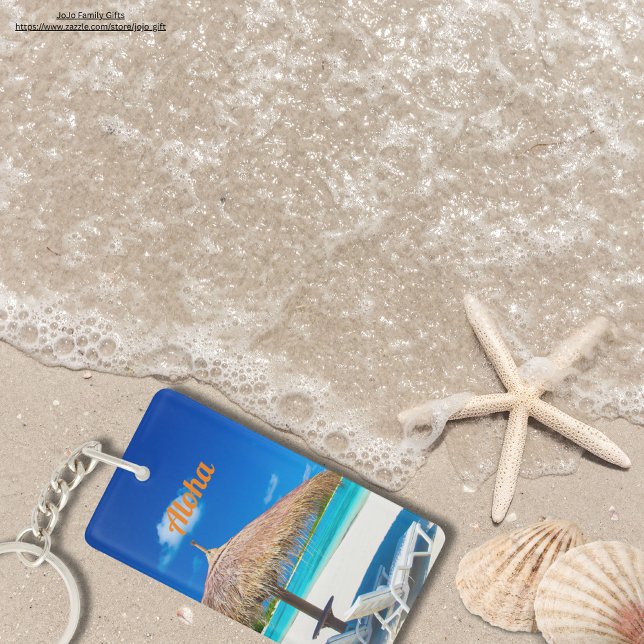 Warm summer Aloha photography Hawaii beach blue Key Ring (Creator Uploaded)