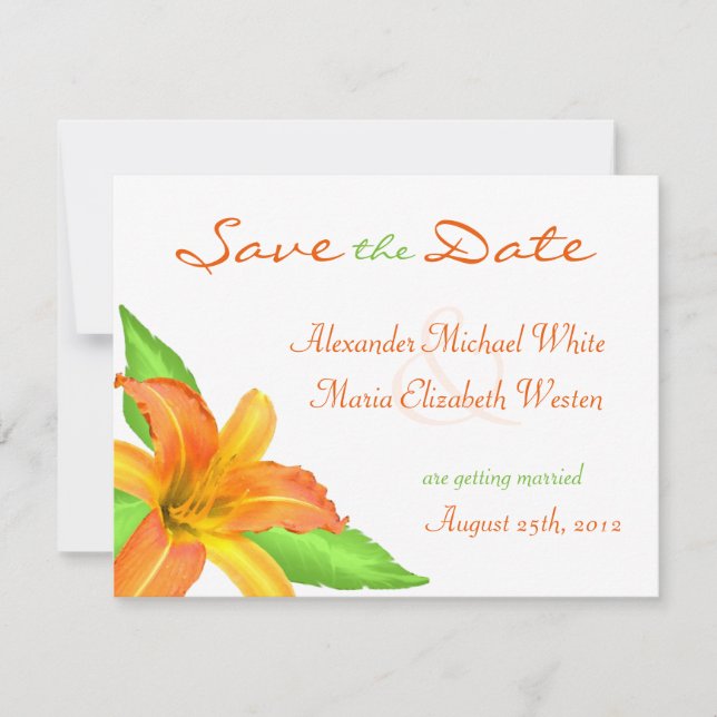 Warm Summer Flower Save the Date Announcements (Front)