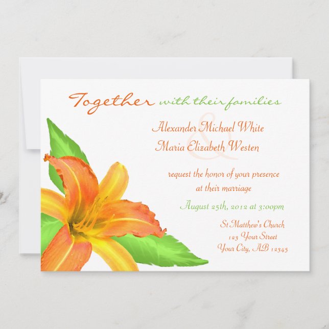 Warm Summer Flower Wedding Invitations (Front)