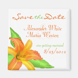 Warm Summer Flower Wedding Save the Date Magnet
