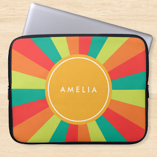 Warm Summer Personalised Name Colour Wheel Laptop Sleeve