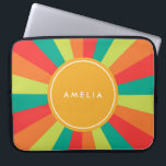 Warm Summer Personalised Name Colour Wheel Laptop Sleeve<br><div class="desc">Bright and colourful laptop sleeve: colour wheel pattern in warm summer colours of greens,  orange and red. Customise this by easily replacing the placeholder text to add your text. For more options such as to change the font and its size click the "Customise it" button.</div>