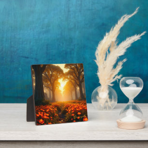 Warm Sunlight Wildflower Landscape Nature Plaque