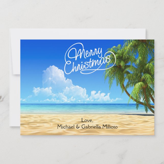 Warm Sunny Beach Christmas Card (Front)