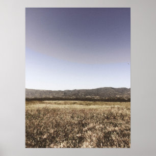 Warm Sunny Field in Santa Barbara California Poster